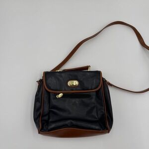 Della Prima Crossbody Bag Women's Navy Brown Leather Classic Detachable Strap
